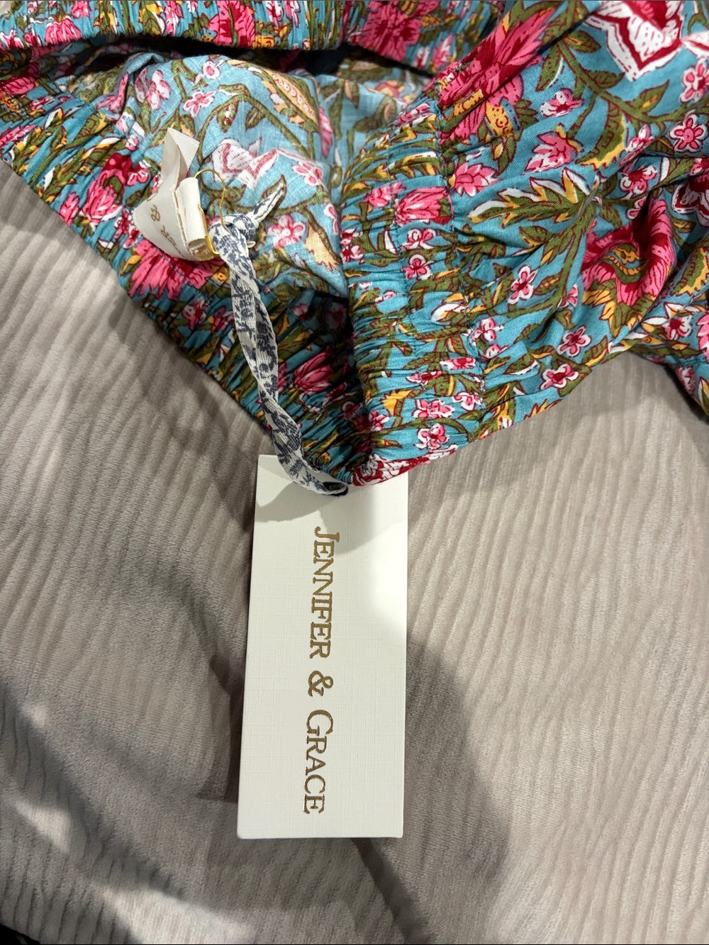 Jennifer & Grace Floral Tiered Maxi Skirt - Pink & Aqua/ size small . - Picture 8 of 9